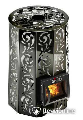 Дровяная печь-каменка GrillD Violet short Жадеит 80 в Петропавловске-Камчатском
