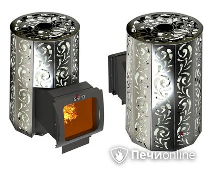 Дровяная печь-каменка GrillD Violet window long Max Жадеит 100 в Петропавловске-Камчатском