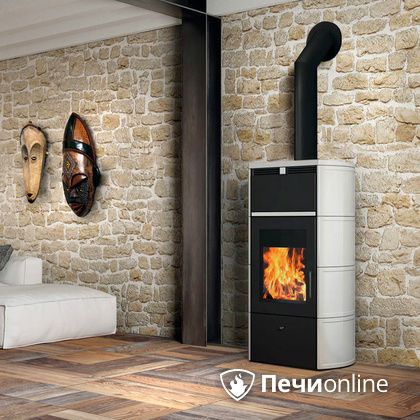 Печь-камин Edilkamin Flamma 24 kw V.A. Bianco Panna с Т/О в Петропавловске-Камчатском