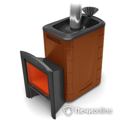Дровяная банная печь TMF Гейзер 2014 Carbon Витра терракота в Петропавловске-Камчатском