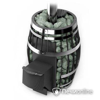 Дровяная банная печь TMF Саяны XXL 2015 Inox с закрытой каменкой и теплообменником дверь антрацит в Петропавловске-Камчатском