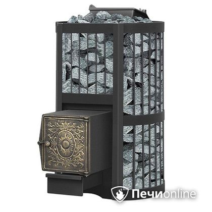 Дровяная банная печь Везувий Ураган Стандарт 22 (ДТ-4) с закрытой каменкой чугун в Петропавловске-Камчатском