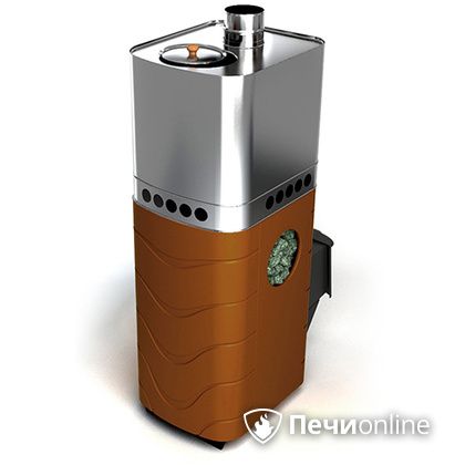 Дровяная банная печь TMF Бирюса 2013 Carbon терракота с закрытой каменкой в Петропавловске-Камчатском